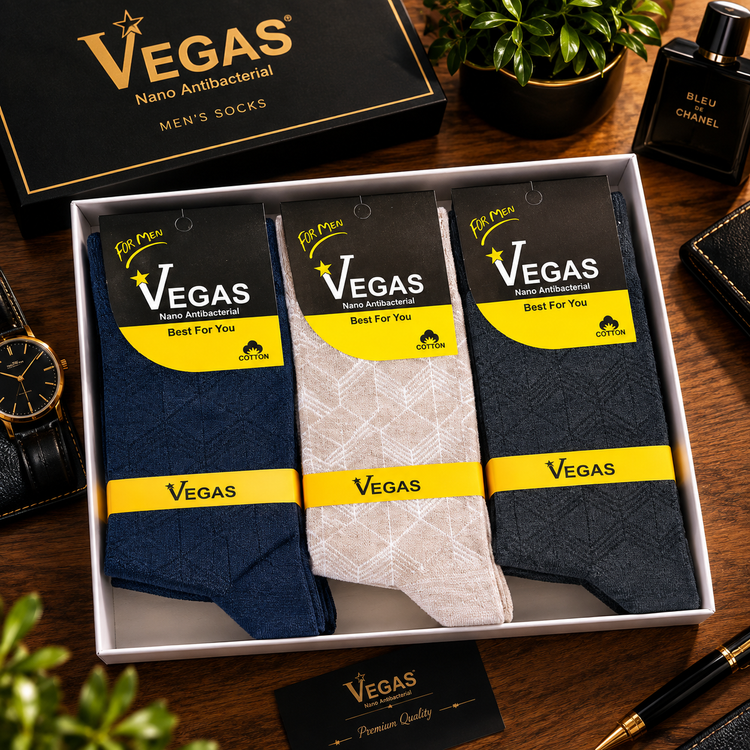 جوراب مردانه ساقدار VEGAS | نخ پنبه هندی